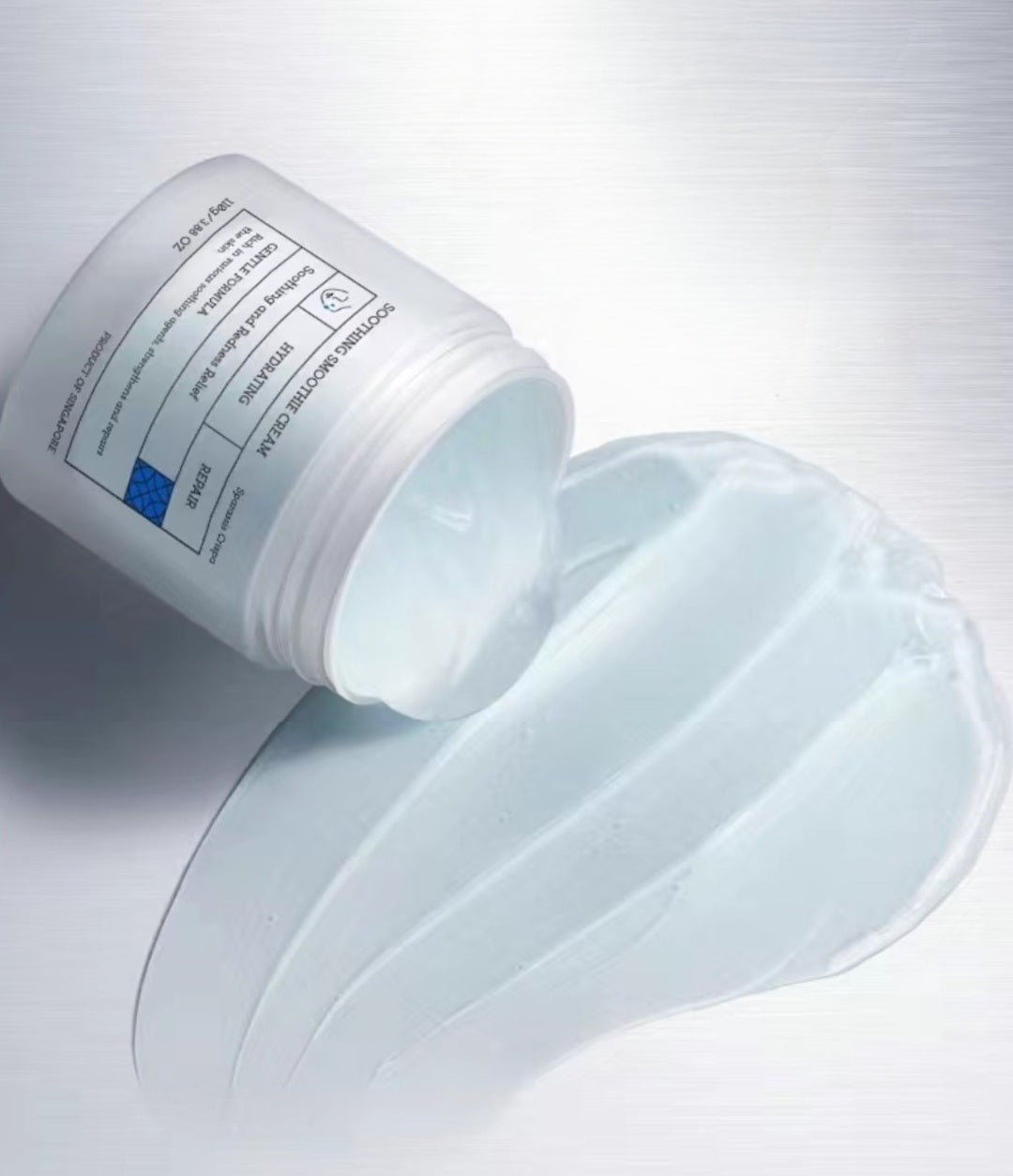 “Before and after redness reduction using NING Soothing Cream”