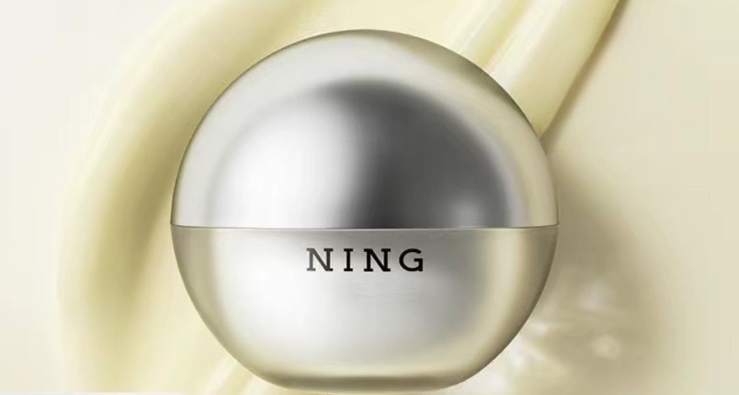 “Close-up of Ning Eye Cream texture – lightweight under-eye formula for firming and hydration”