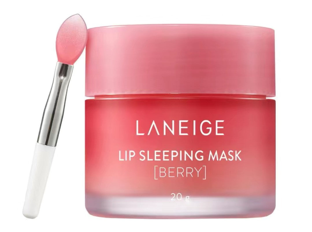 “Smooth, creamy texture of Laneige Lip Sleeping Mask in pink jar”