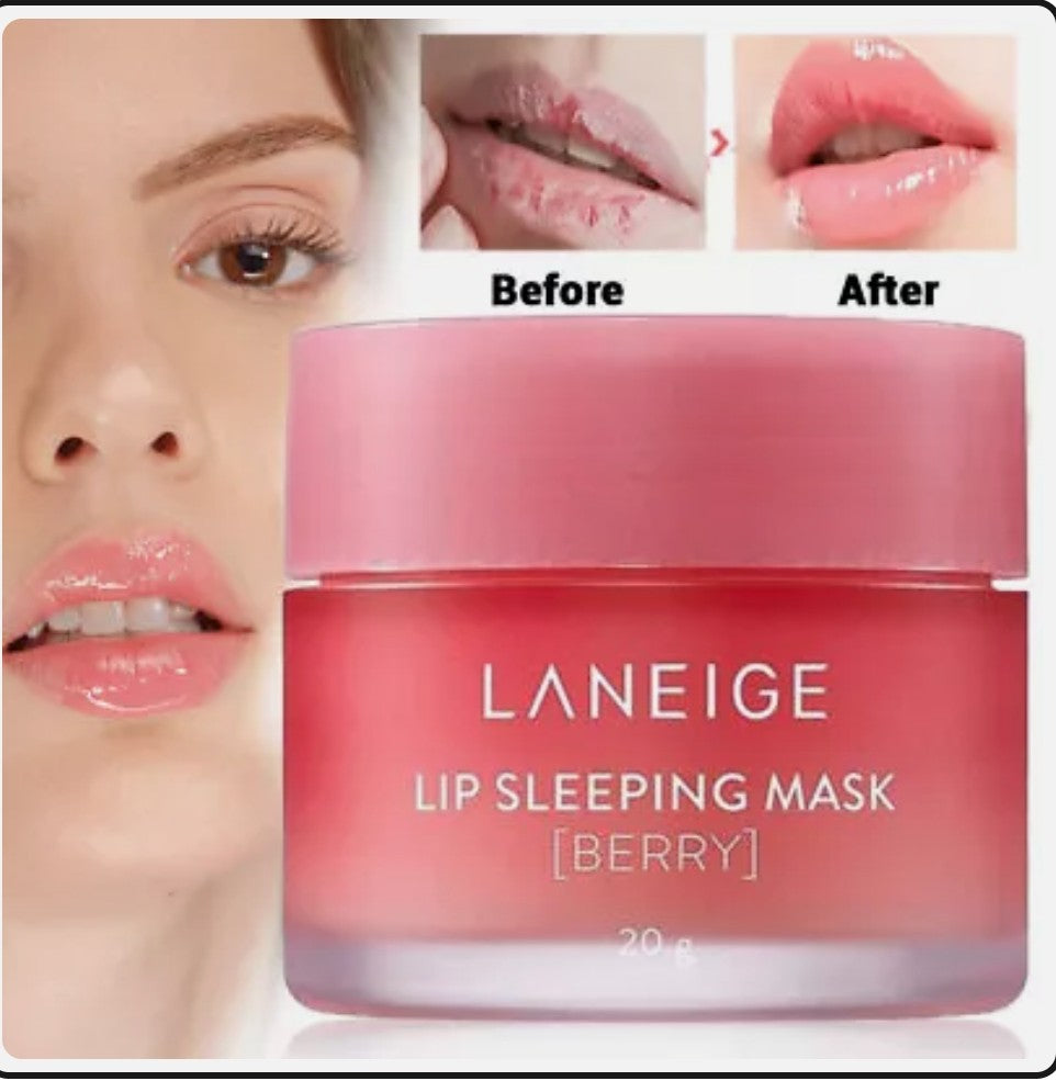 “Before and after results using Laneige Lip Sleeping Mask – smooth, hydrated lips”