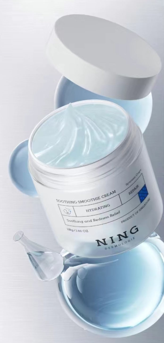 NING Dermologie Soothing Smoothie Cream jar – calming moisturizer for sensitive skin”