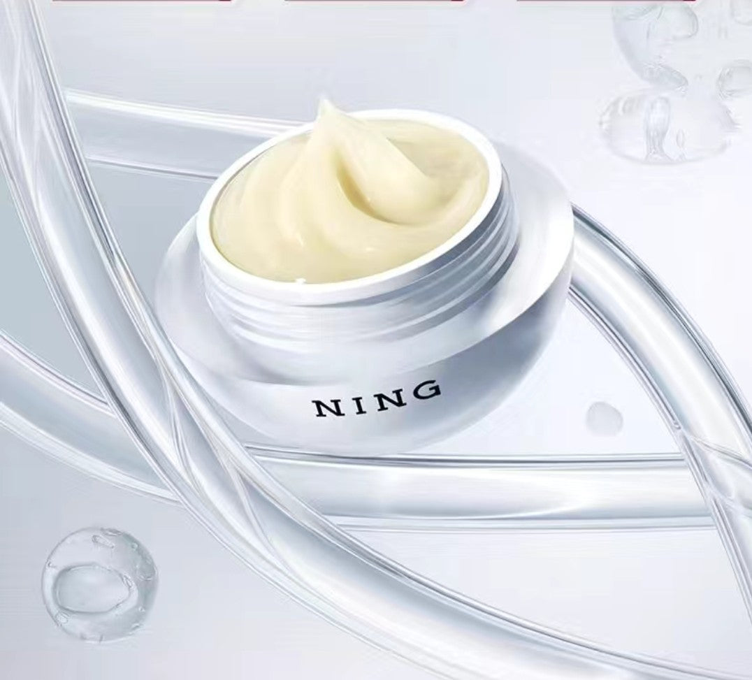“Rich creamy formula of Ning Eye Cream – brightening and smoothing treatment for tired eyes”