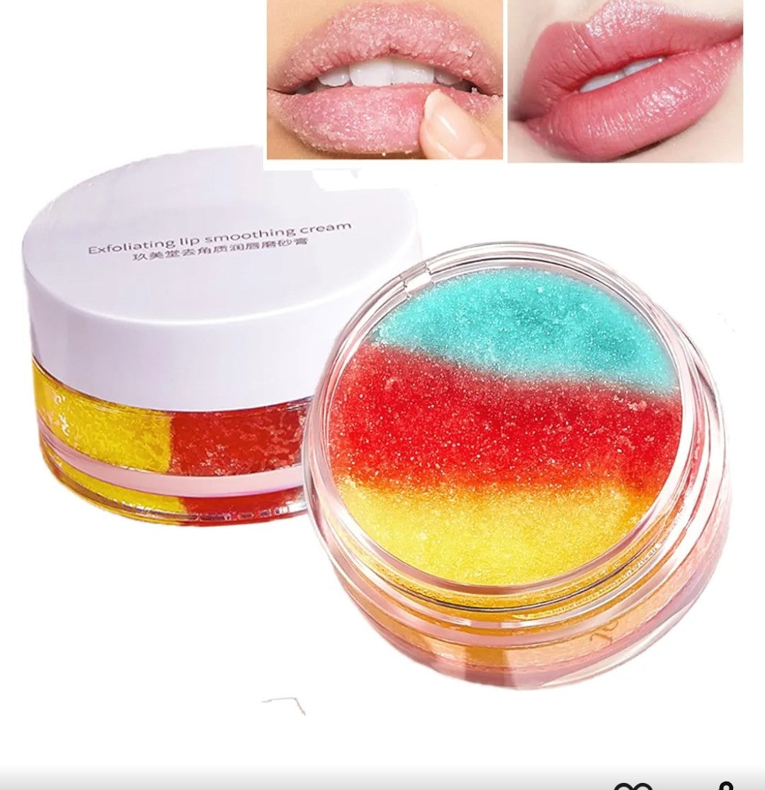 Jomtam Exfoliating Lip Smoothing Cream – Hydrating Lip Scrub with Colorful Natural Formula in Jar