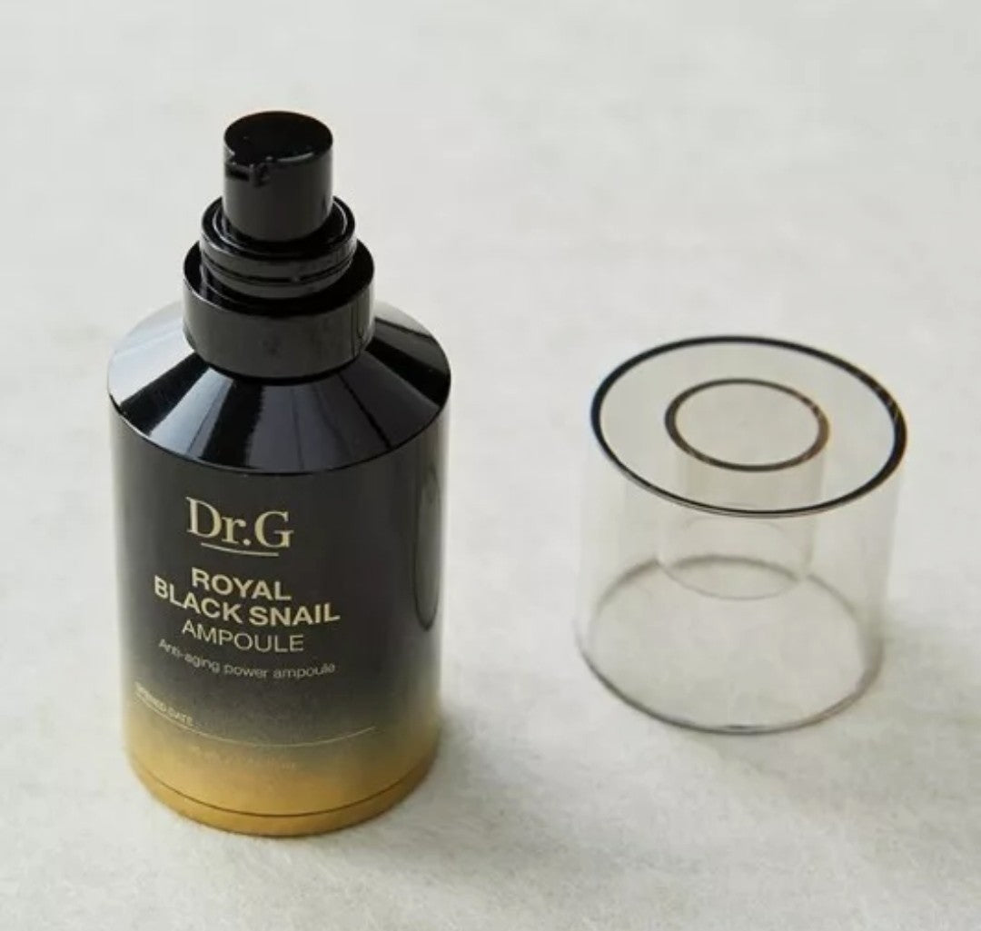 “Complete skincare setup featuring DR.G Royal Black Snail Ampoule – anti-aging care”