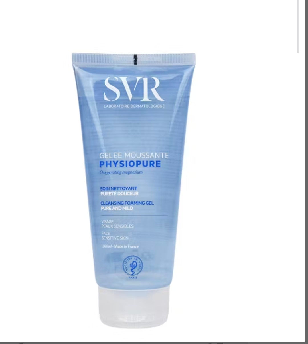 SVR Physiopure Cleansing Gel Tube – Oxygenating Facial Cleanser for Sensitive Skin