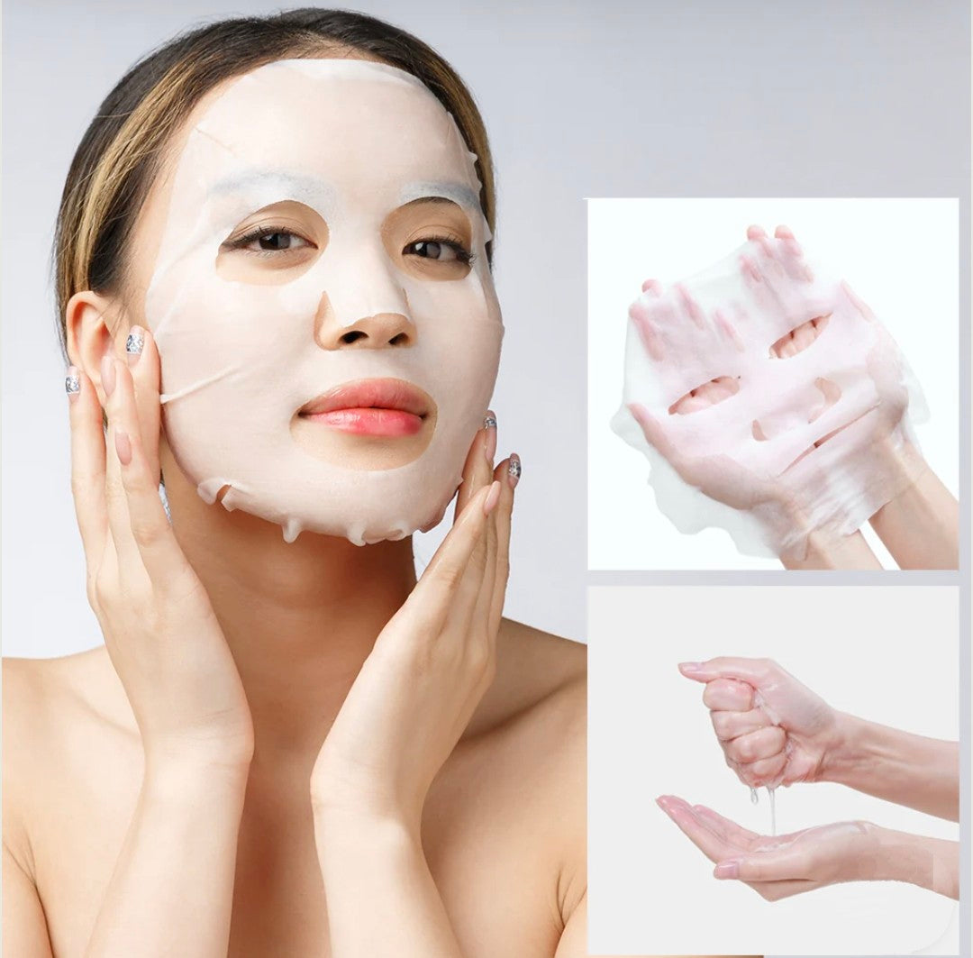 Applying Collagen Supreme Sheet Mask – spa-like treatment at home for all skin types