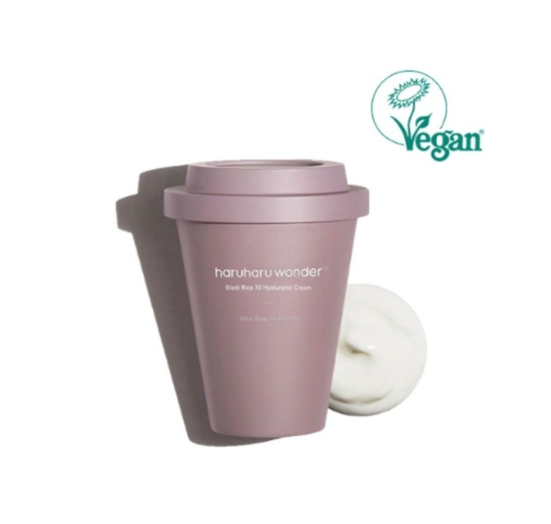 “Haruharu Wonder Black Rice Hyaluronic Cream jar – vegan moisturizing cream”