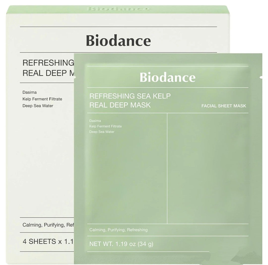 Biodance Sea Kelp Deep Mask – calming and hydrating facial sheet mask with fermented kelp
