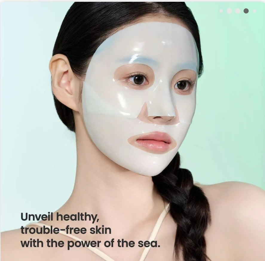 Biodance Sea Kelp Deep Mask sheet mask being applied on face