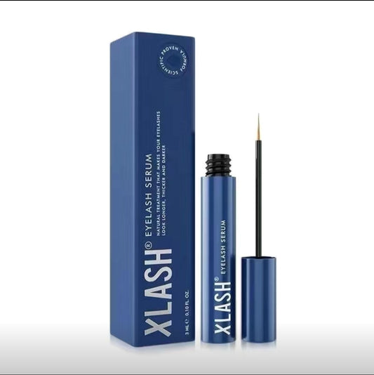 Xlash Eyelash Serum 3ml – Lash growth enhancer for longer, thicker, darker eyelashes in blue packaging with applicator brush