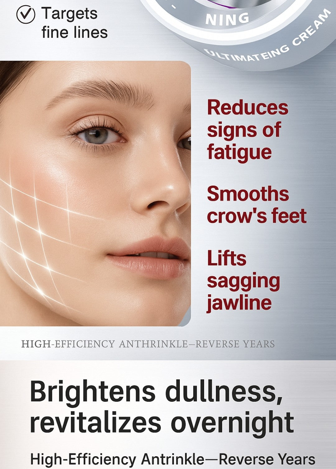 Before and after skin improvement results using Firming Anti-Aging Cream with Pro-Xylane