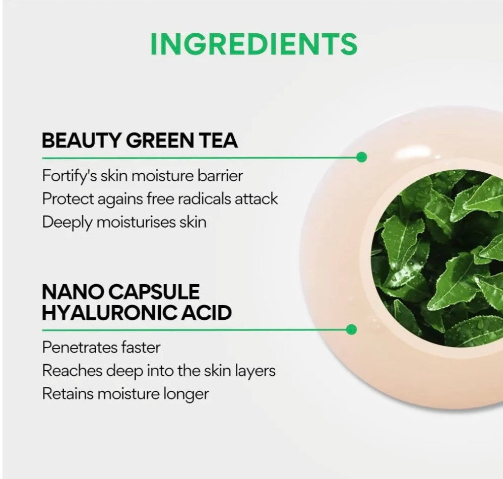 Key Ingredients – Green Tea Seed Extract and Hyaluronic Acid – Innisfree Serum