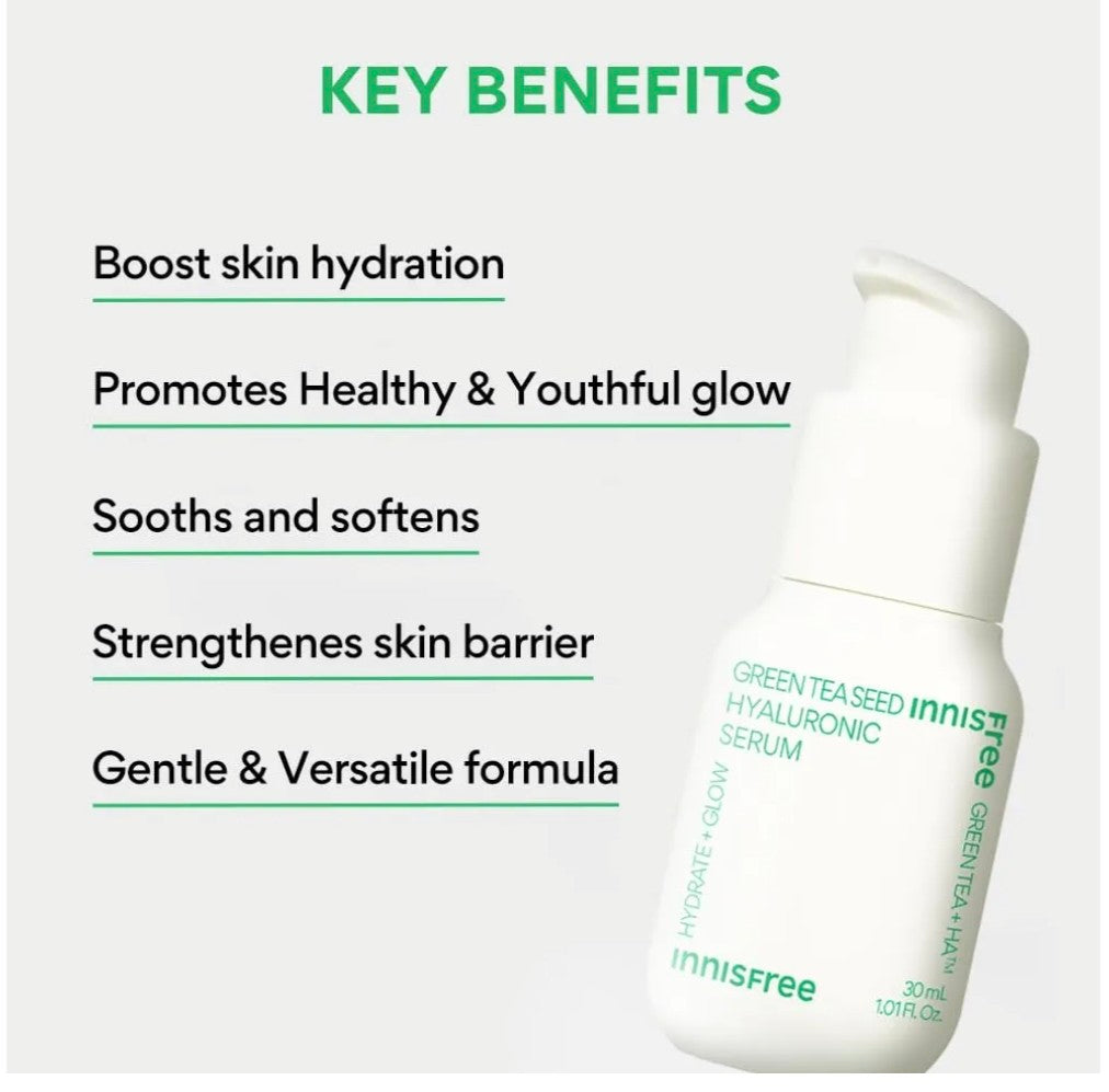 Benefit Innisfree Green Tea Seed Hyaluronic Serum for Daily Skincare