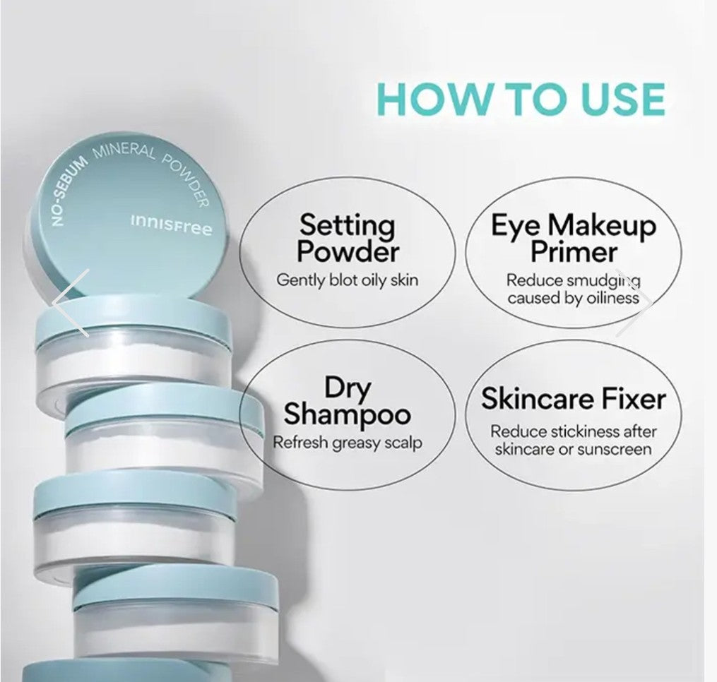 Innisfree product packaging with usage instructions on a light gray background