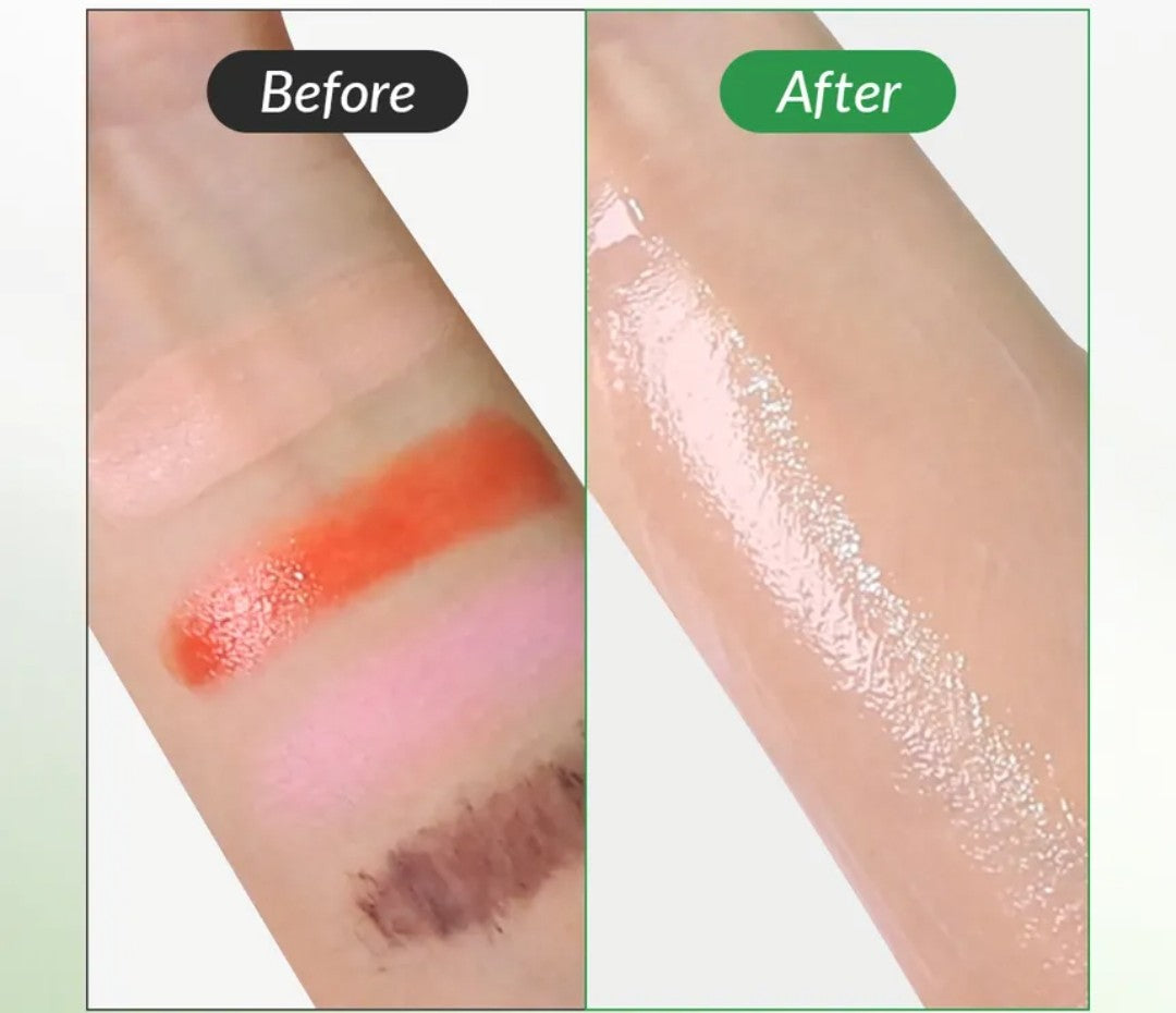Before and after comparison of a cosmetic product on skin