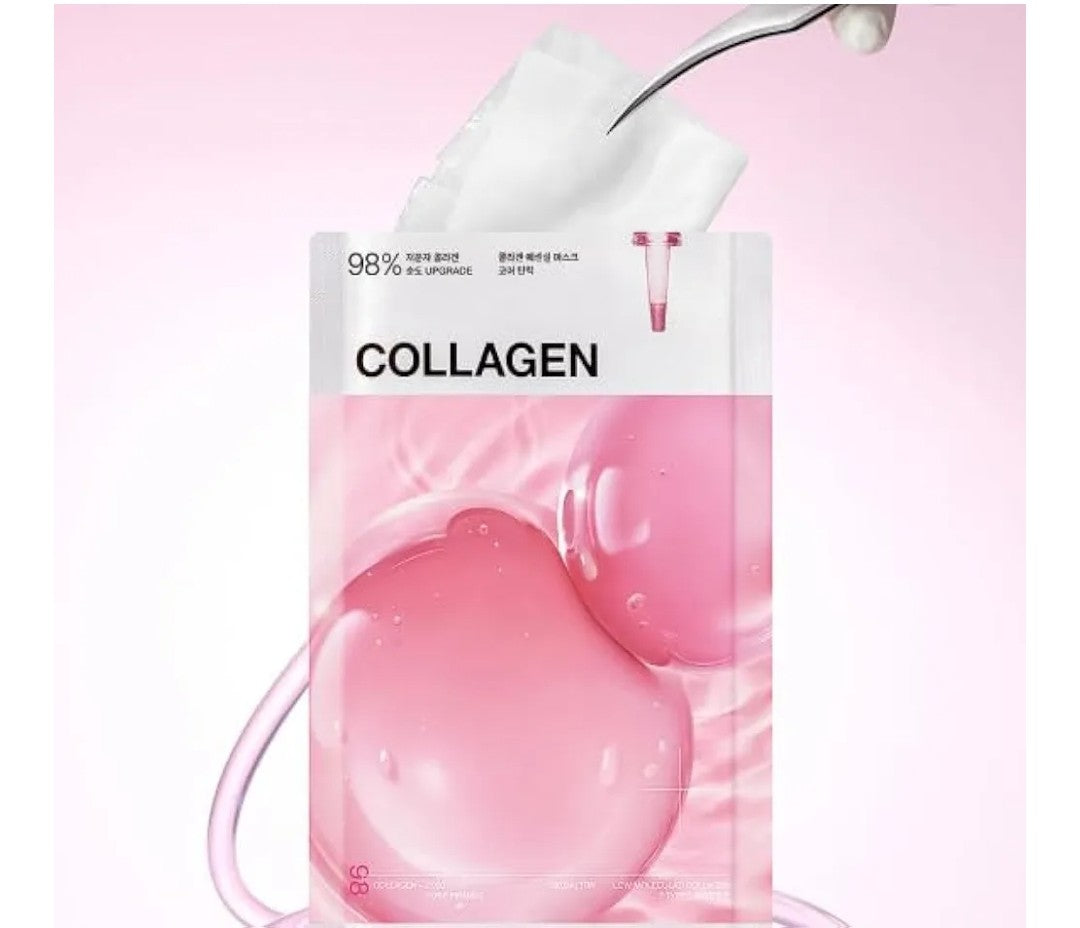 Collagen product packaging with pink background