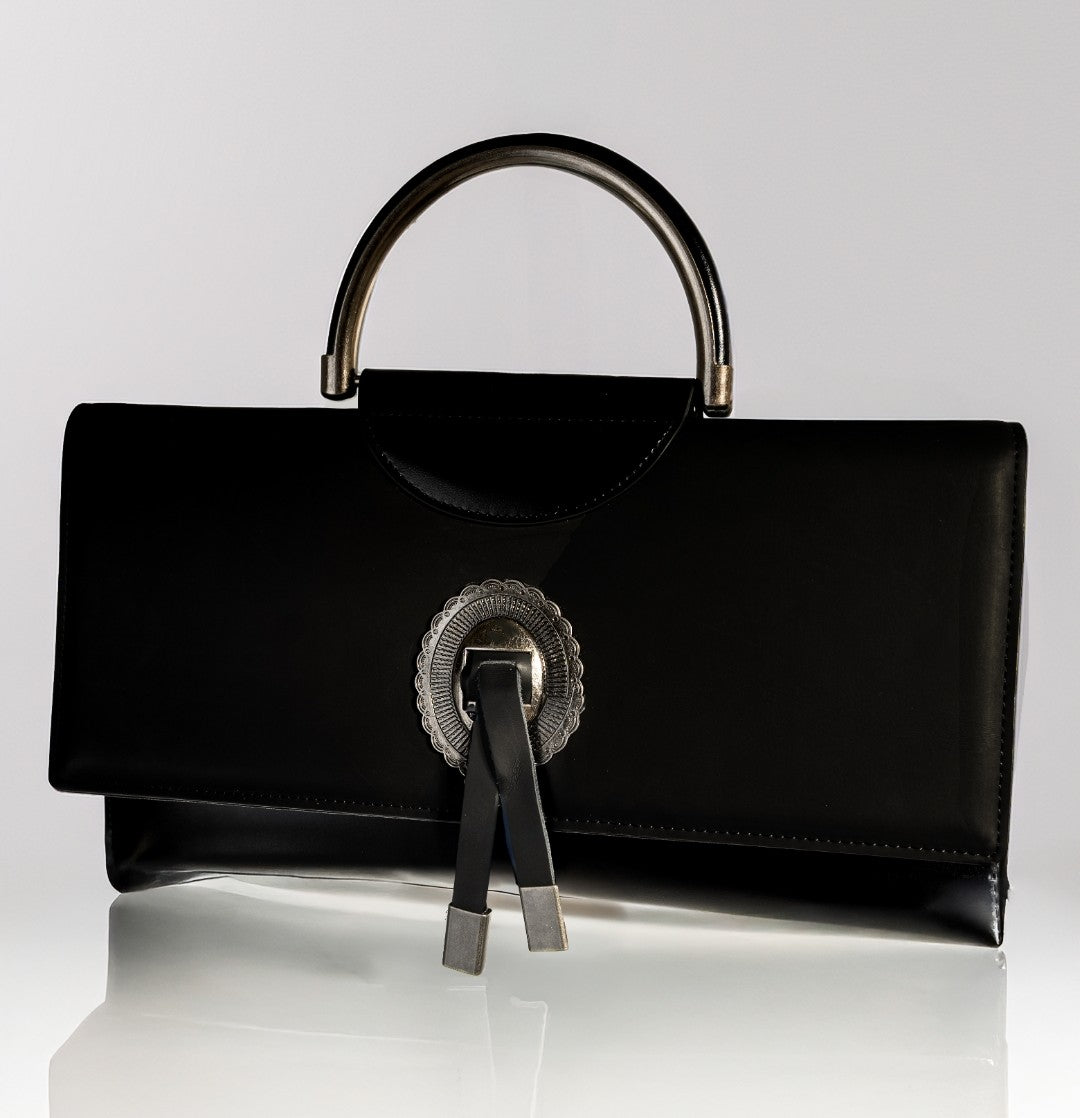 Elegant Black Chain Handle Clutch Bag – GlowBags Collection