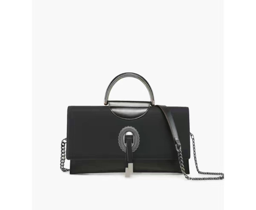 Elegant Black Chain Handle Clutch Bag – GlowBags Collection