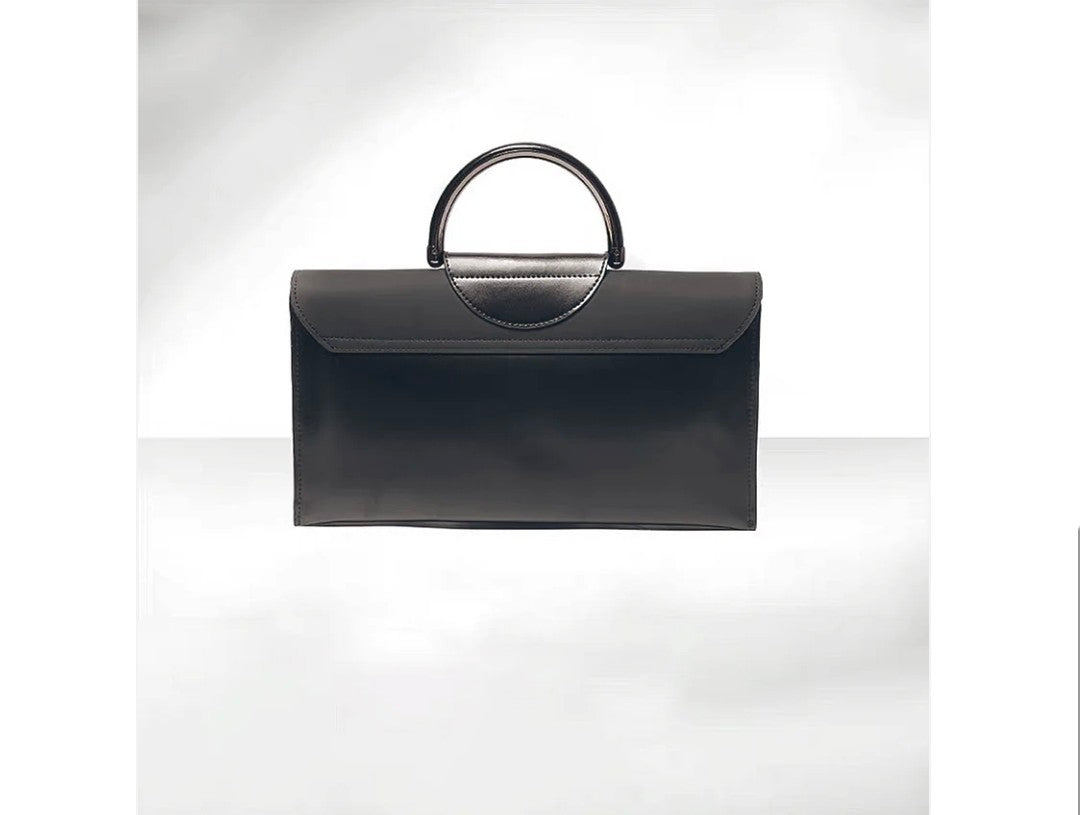 Elegant Black Chain Handle Clutch Bag – GlowBags Collection