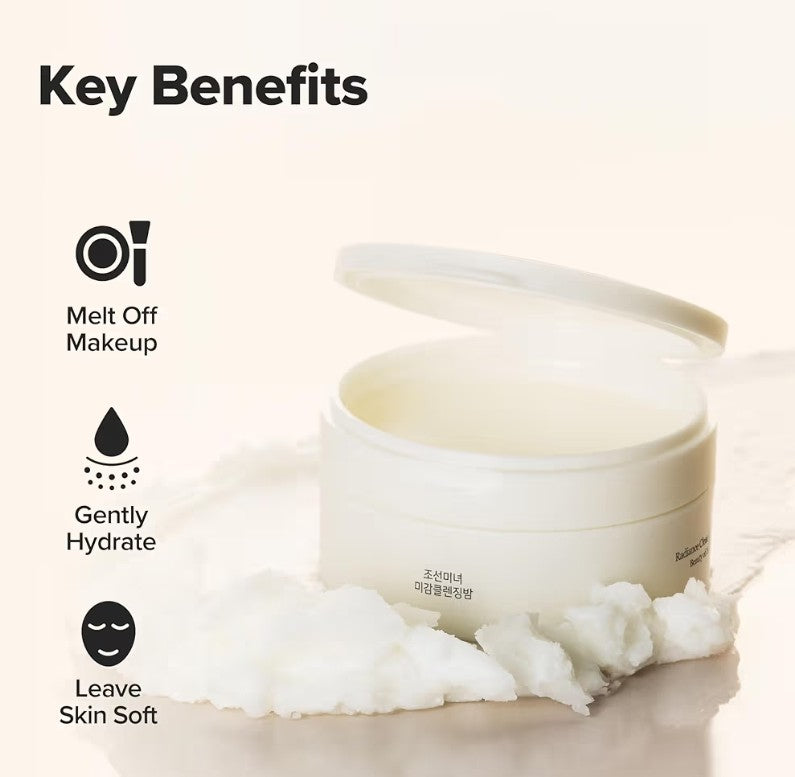 Cosmetic product with key benefits listed on a light background