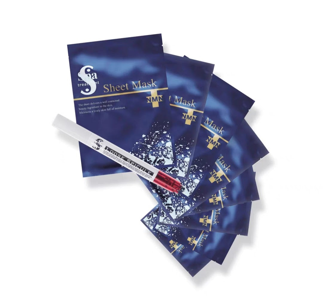 Spa Treatment eX NMN Sheet Mask & Loose Spickle Serum – 4-Week Firming & Renewal Kit