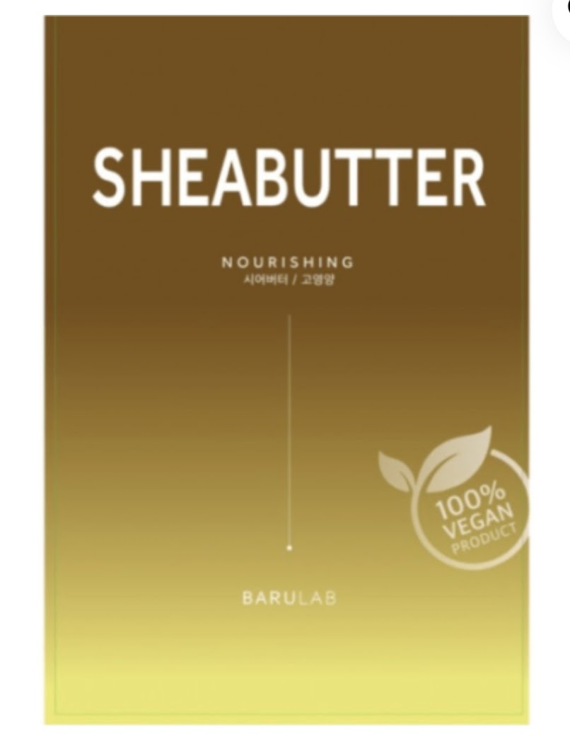 “Barulab hydrating sheet mask pack with shea butter and vitamins for dry skin”