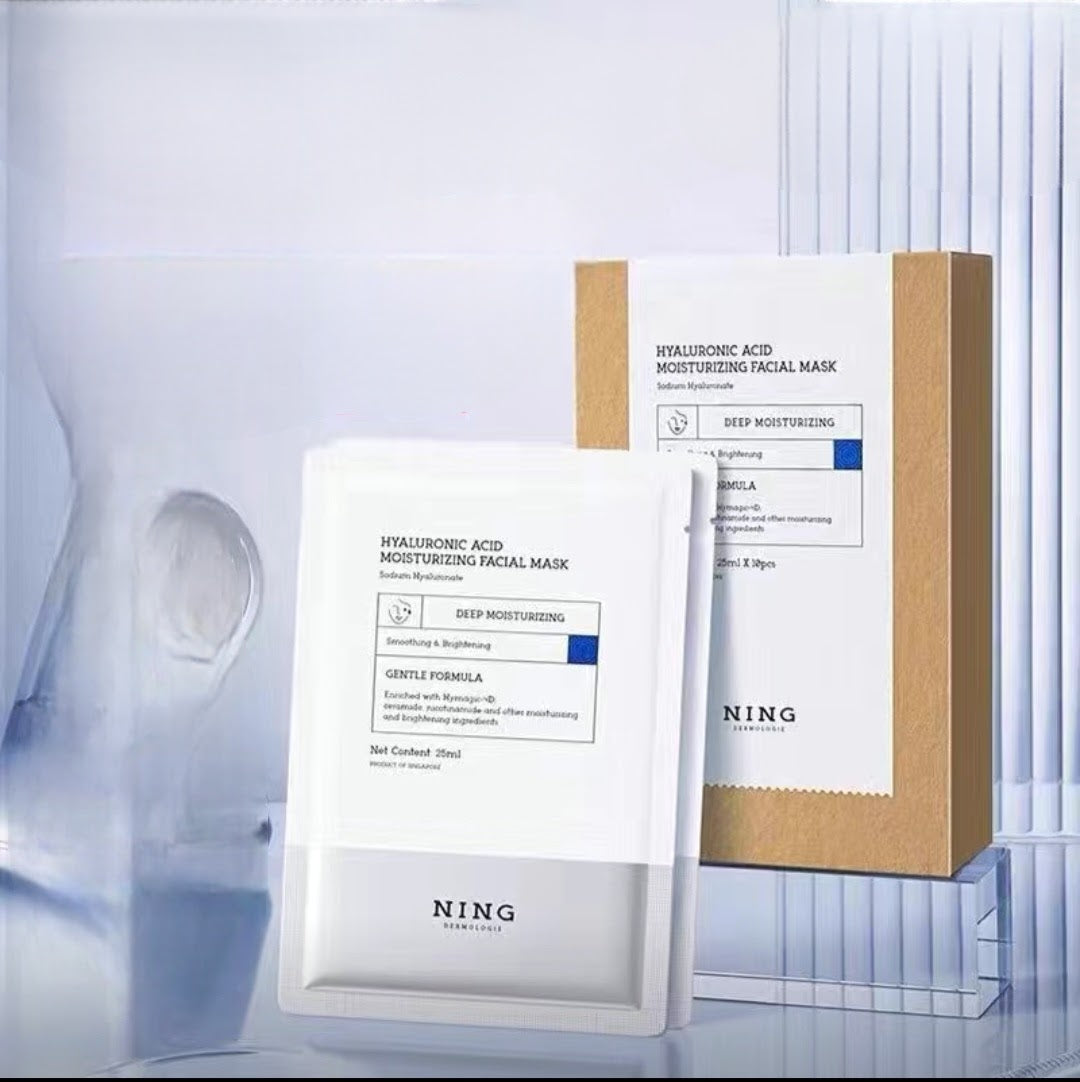"NING Moisturizing Sheet Mask in premium packaging – Ideal for dry and dull skin"
