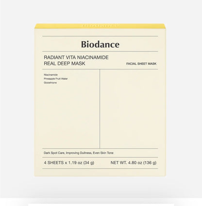 Biodance Radiant Vita Niacinamide Real Deep Mask 4PCs