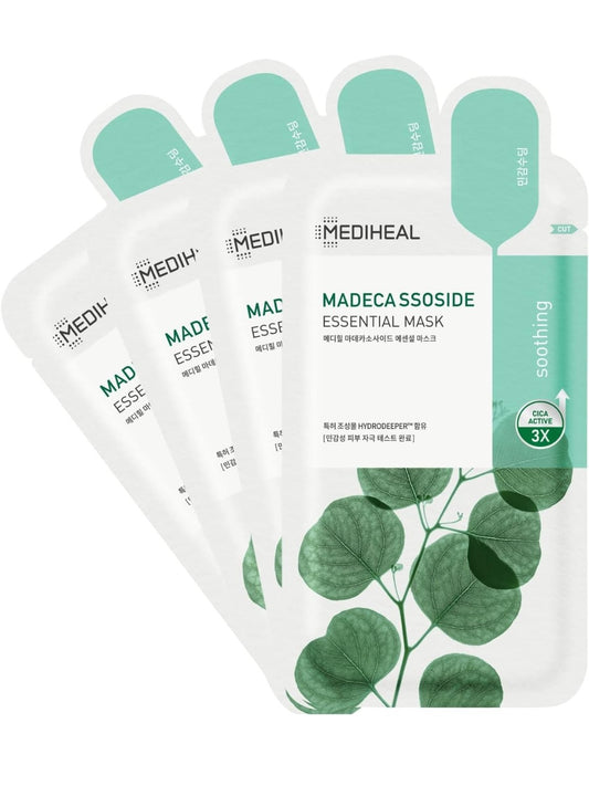 	"Mediheal Madecassoside Cica Soothing Sheet Mask pack of 4"
Individual mask (if any)	"Korean Cica sheet mask for sensitive and red skin"
Close-up (optional)	"Soothing face mask with Centella Asiatica and Hydrodeeper"
