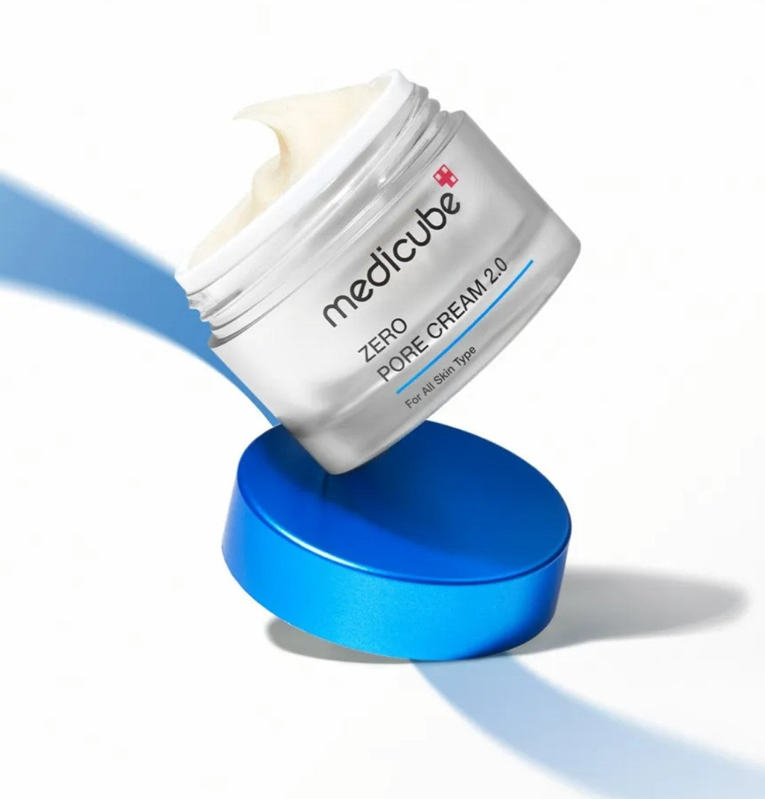 Medicube Zero Pore Cream 2.0 open jar showing lightweight texture – hydrating Korean moisturizer
