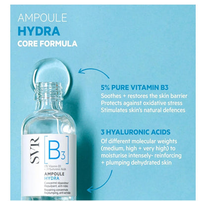 SVR [B3] Ampoule Hydra Serum 30ml – Niacinamide & Hyaluronic Acid Hydrating Concentrate