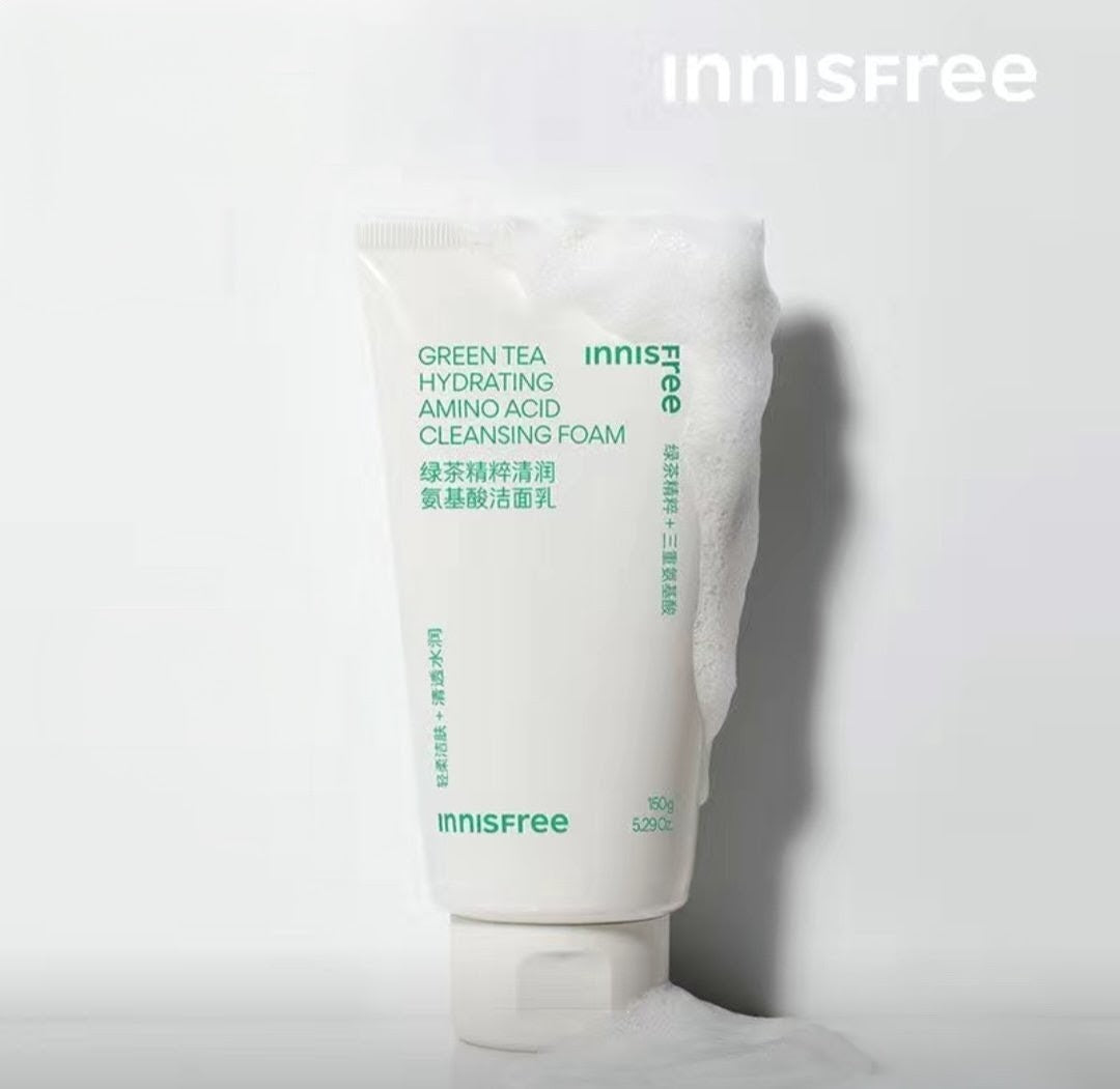 Innisfree vegan green tea amino hydrating cleansing foam face wash