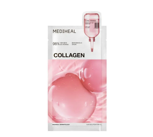 Mediheal Collagen package with pink gel pack on a white background