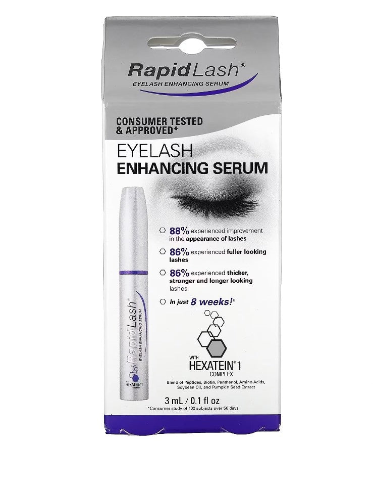 RapidLash eyelash enhancing serum packaging on a white background