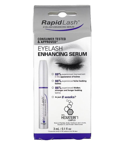 RapidLash eyelash enhancing serum packaging on a white background