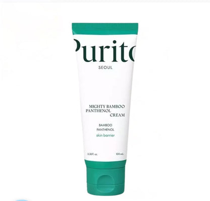 Tube of Purito Mighty Bamboo Panthenol Cream on a white background