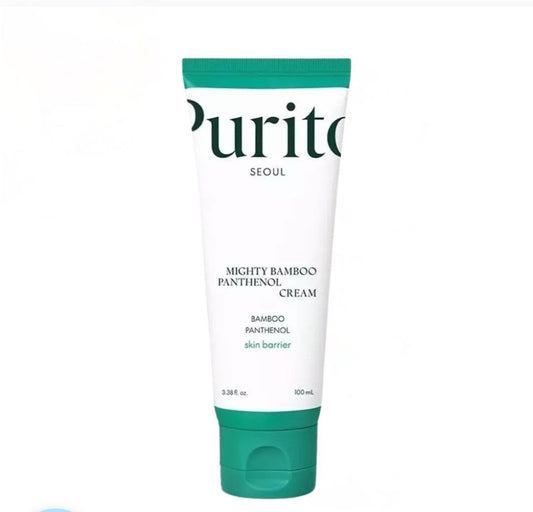 Tube of Purito Mighty Bamboo Panthenol Cream on a white background