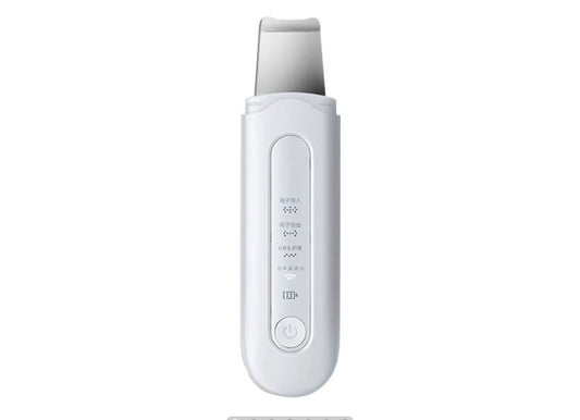White electronic device with digital display on a white background