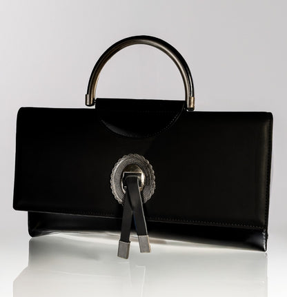 Elegant Black Chain Handle Clutch Bag – GlowBags Collection