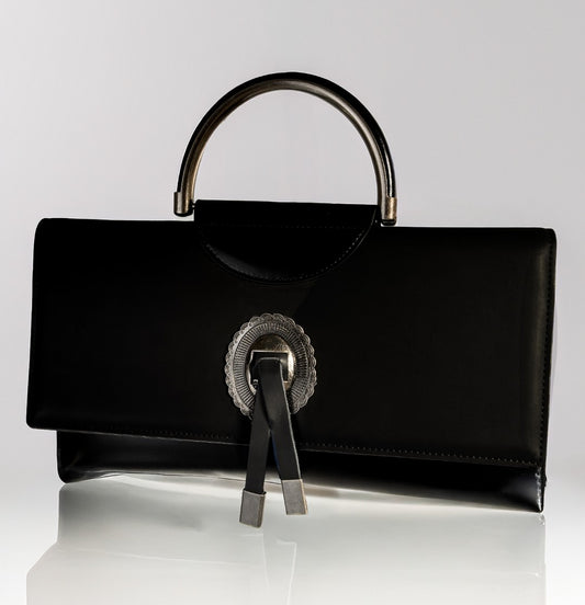 Elegant Black Chain Handle Clutch Bag – GlowBags Collection