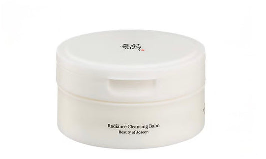 White jar of Radiance Cleansing Balm on a white background