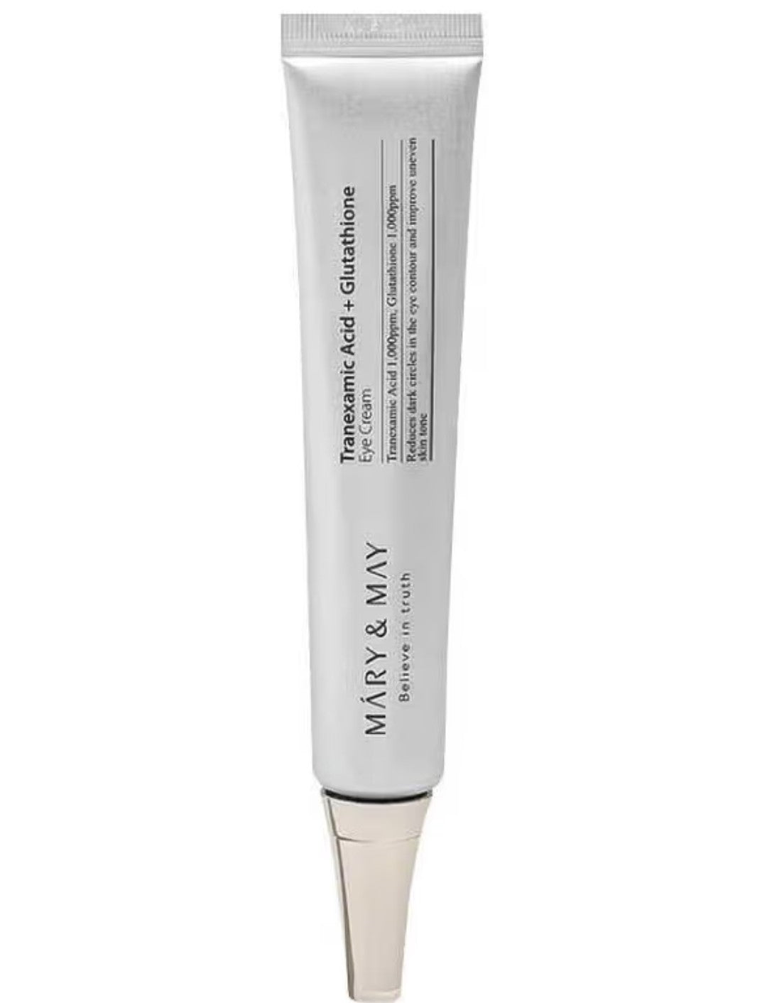 Skincare tube labeled 'Mary & May' on a white background